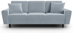 Divano azzurro allungabile e con contenitore con rivestimento in velluto 235 cm Kyoto – Cosmopolitan Design