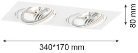 Argon 1046 - Faretto da incasso OLIMP 2xGU10-AR111/12W/230V bianco