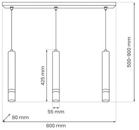 Brilagi - Lampadario a sospensione con filo POKER 3xGU10/25W/230V beige