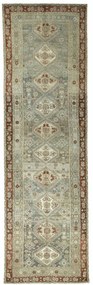 Hamedan Tappeto 530x160 Nero (Iran) Annodato A Mano