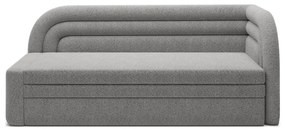 Divano grigio allungabile/con contenitore con penisola a destra e rivestimento in bouclé 223 cm Fabillo – ELTAP