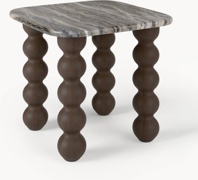 Tavolino in marmo con gambe in legno di quercia Lyndi