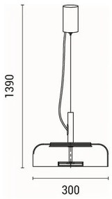Lampadario LED a sospensione con filo LED/8W/230V 3000K diametro 30 cm