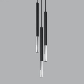 Sollux SL.0887 - Lampadario a sospensione con filo MOSAIC 3xG9/12W/230V nero/cromo