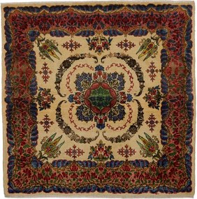 Kerman Tappeto persiano 120x120 Beige (Iran) Annodato A Mano