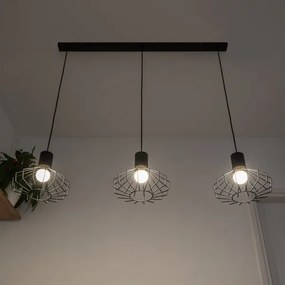 Lampadario sospeso su cavo SOLANO 3xE27/15W/230V nero/oro