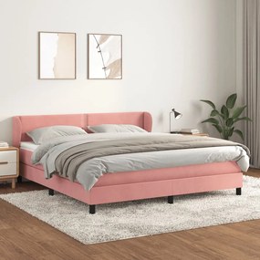 Giroletto A Molle Con Materasso Rosa 160x200 Cm İn Velluto /