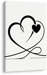 Quadro su tela – Cuori neri minimalisti