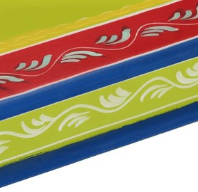 Tavolino salotto verde dipinto a mano legno massello di mango
