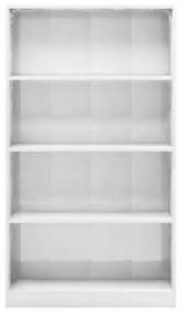 Libreria a 4 ripiani bianco lucido 80x24x142 cm in truciolato
