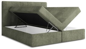 Letto boxspring verde con contenitore 160x200 cm Palta – Makamii