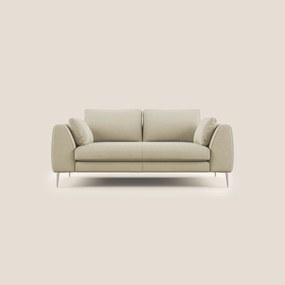 Plano divano moderno in microfibra tecnica smacchiabile T11 panna 196 cm