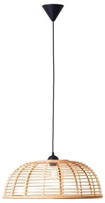 Lampadario Moderno Crosstown nero paralume beige E27 Ø56cm BRILLIANT