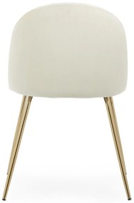 Set di 4 sedie TANYA in velluto bianco e base oro
