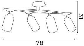 Plafoniera TOKIO 4xE27/60W/230V
