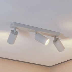 Argon Faretto da soffitto Sado, bianco, acciaio, orientabile, a 3 luci, lungo