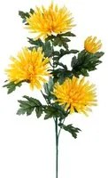 Set 12 Fiori Artificiali di Spidere a 4 Diramazioni Altezza 82 cm Giallo