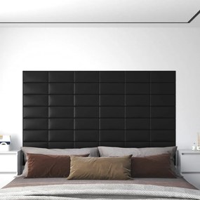 Pannelli Murali 12 Pz Neri 30x15 Cm İn Similpelle 0,54 M² /