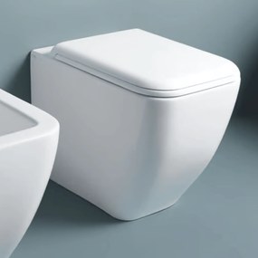 Wc a Terra Senza Brida Ceramica Cielo Filo Muro Bianco Lucido "Shui Comfort"