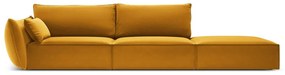 Divano color senape con penisola a sinistra con rivestimento in velluto 264 cm Vanda – Mazzini Sofas