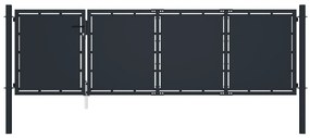 Cancello Da Giardino İn Acciaio 350x100 Cm Antracite /
