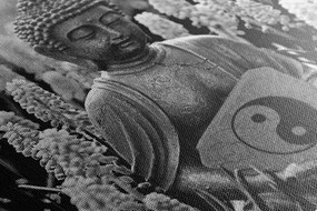 Quadro su tela – Buddha del Jin e Jang in bianco e nero
