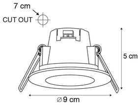 Set di 3 faretti da incasso per bagno rotondi LED 5W bianco impermeabile - Blanca