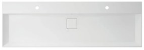 Lavabo a incasso rettangolare vasca centrale Neo L 150 x H 14.7 x P 49 cm in resina bianco lucido