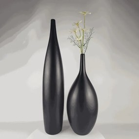 Vaso in ceramica 70 cm, nero opaco
