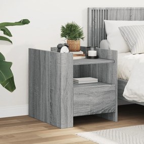Comodino Grigio Sonoma 45x50x50 Cm İn Truciolato /
