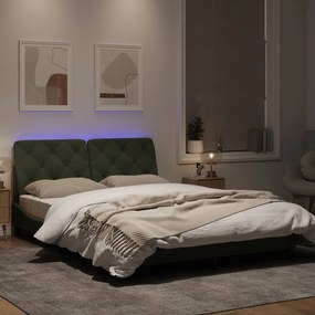 Giroletto con luci led grigio chiaro 120x200 cm in velluto