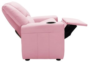 Poltrona reclinabile per bambini in similpelle rosa