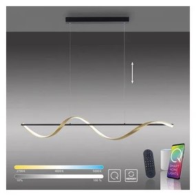 Lampadario LED moderno Q-SWING ottone, luce con 3 temperature di colore 3100 lumen, PAUL NEUHAUS