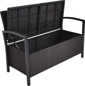 Panchina da giardino in rattan nero Ferrara - Garden Pleasure