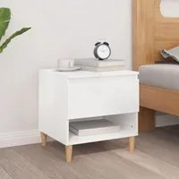 Comodino Bianco Lucido 50x46x50 cm in Legno Multistrato cod mxl 30022