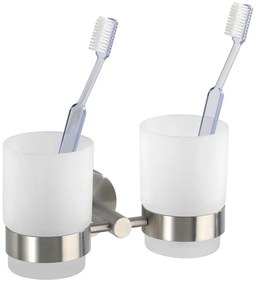 WENKO 19638100 - Portaspazzolini BOSIO MATT 17,5x9,5 cm acciaio inossidabile/argento