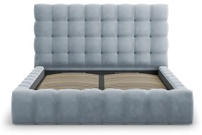 Letto matrimoniale imbottito azzurro con contenitore con griglia 200x200 cm Bali - Cosmopolitan Design