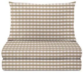 Completo letto singolo quadretti beige