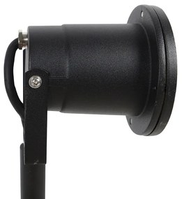 Faretto a picchetto nero orientabile IP44 con cavo e spina - Basic