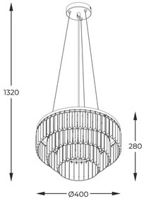 Zuma Line P17127-4 - Lampadario a sospensione con filo TIFANNY 4xE14/40W/230V nero