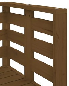 Set Salotto da Giardino 3 pz Miele in Legno Massello di Pino