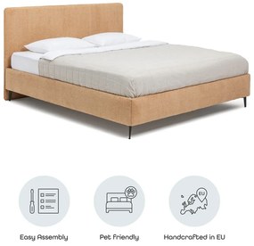 Letto matrimoniale imbottito color senape con rete inclusa 160x200 cm Noira Slim – Bonami Selection