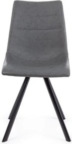Sedie Da Interno Imbottite In Ecopelle Gambe Nere Alva Pu Grigio Bizzotto - 4 Pz