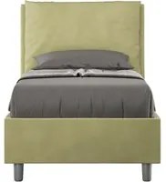 Letto Singolo rivestito in Microfibra - ANTEA Colore: T verde, Dimensione Rete: 80x210, Tipologia Letto: Con Rete