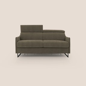 Loto divano letto salvaspazio materasso H18 cm con piedi alti in morbido tessuto impermeabile T14 marrone