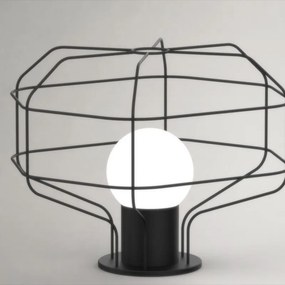 Lampada da tavolo Wire nero vetro bianco E27 MILOOX