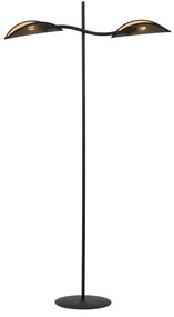 Piantana Contemporaneo Ares Acciaio Nero Oro 2 Luci E14 Ip20