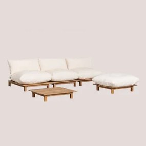 Divano da giardino modulare reclinabile in 3 pezzi con tavolino e - Sklum