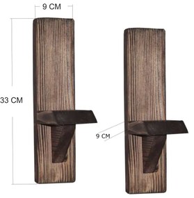 SET 2x Mensola da parete RAF abete