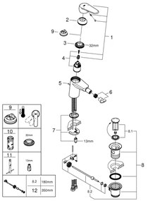GROHE 33244002 - Miscelatore per bidet EURODISC COSMOPOLITAN DN 15 cromo lucido